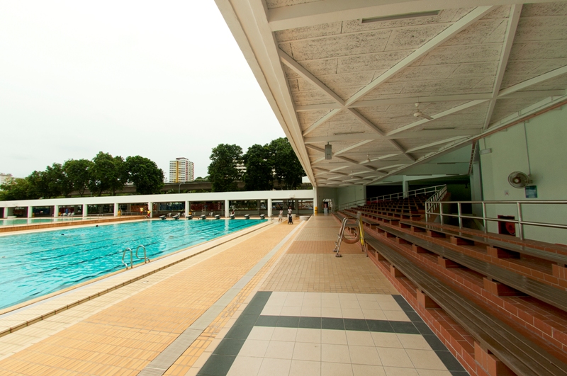 Archive poolside and spectator seating at the former Bedok complex